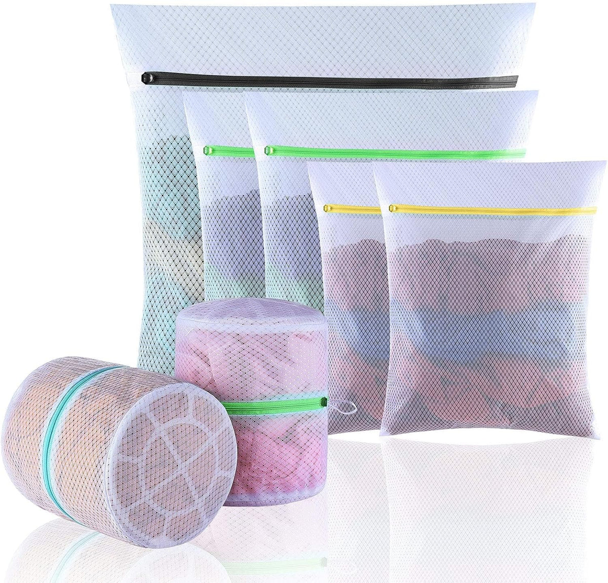 6 PCS Mesh Laundry Bags, Delicates Washing Bags | 3 Medium 3 Large for Sweater Blouse Hosiery Bras Machine Wash Bags for Travel Storage Organization