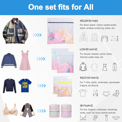 6 PCS Mesh Laundry Bags, Delicates Washing Bags | 3 Medium 3 Large for Sweater Blouse Hosiery Bras Machine Wash Bags for Travel Storage Organization