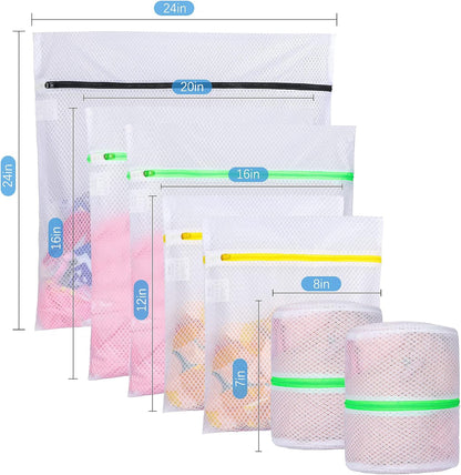 6 PCS Mesh Laundry Bags, Delicates Washing Bags | 3 Medium 3 Large for Sweater Blouse Hosiery Bras Machine Wash Bags for Travel Storage Organization