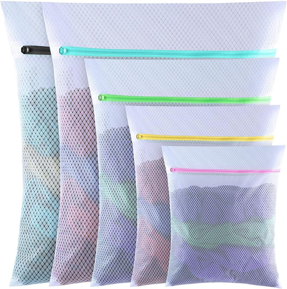 6 PCS Mesh Laundry Bags, Delicates Washing Bags | 3 Medium 3 Large for Sweater Blouse Hosiery Bras Machine Wash Bags for Travel Storage Organization