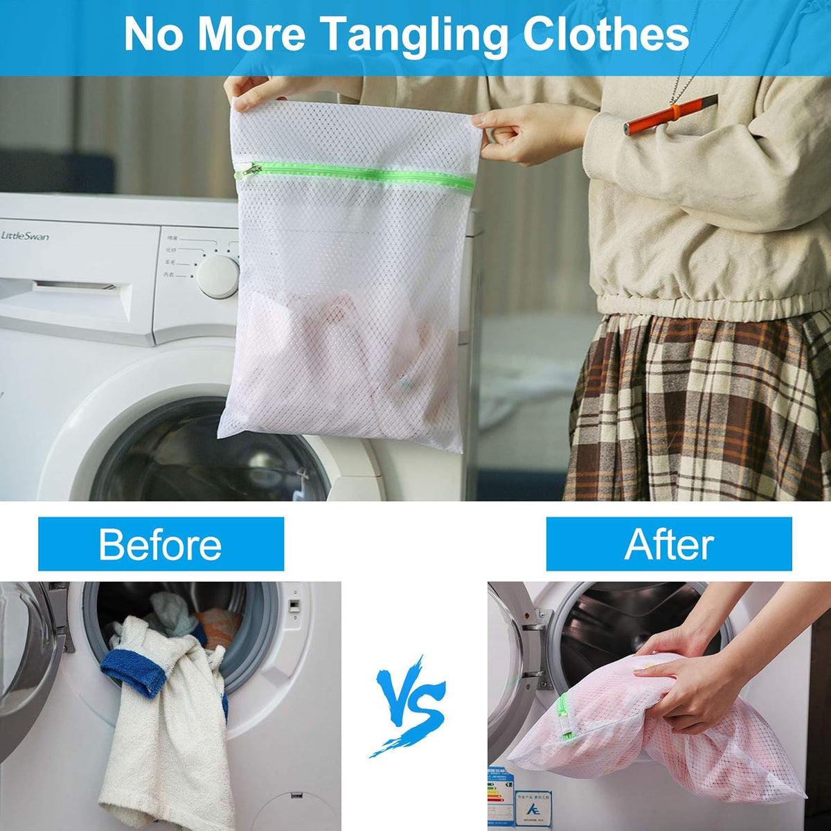 6 PCS Mesh Laundry Bags, Delicates Washing Bags | 3 Medium 3 Large for Sweater Blouse Hosiery Bras Machine Wash Bags for Travel Storage Organization