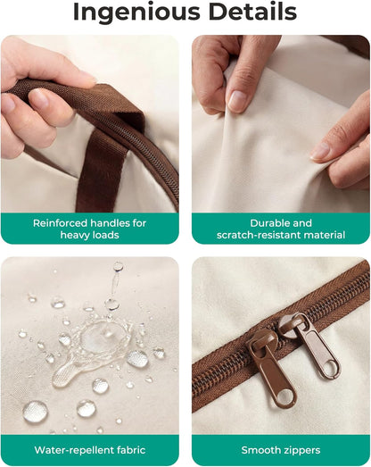 Garment Bag Duffle Bag for Travel Convertible 2 in 1 Suit Bag for Hanging Clothes Carry on Travel Bag with Shoes Bag,Shoulder Strap Weekender for Dresses, Coats, Shirts (Brown)