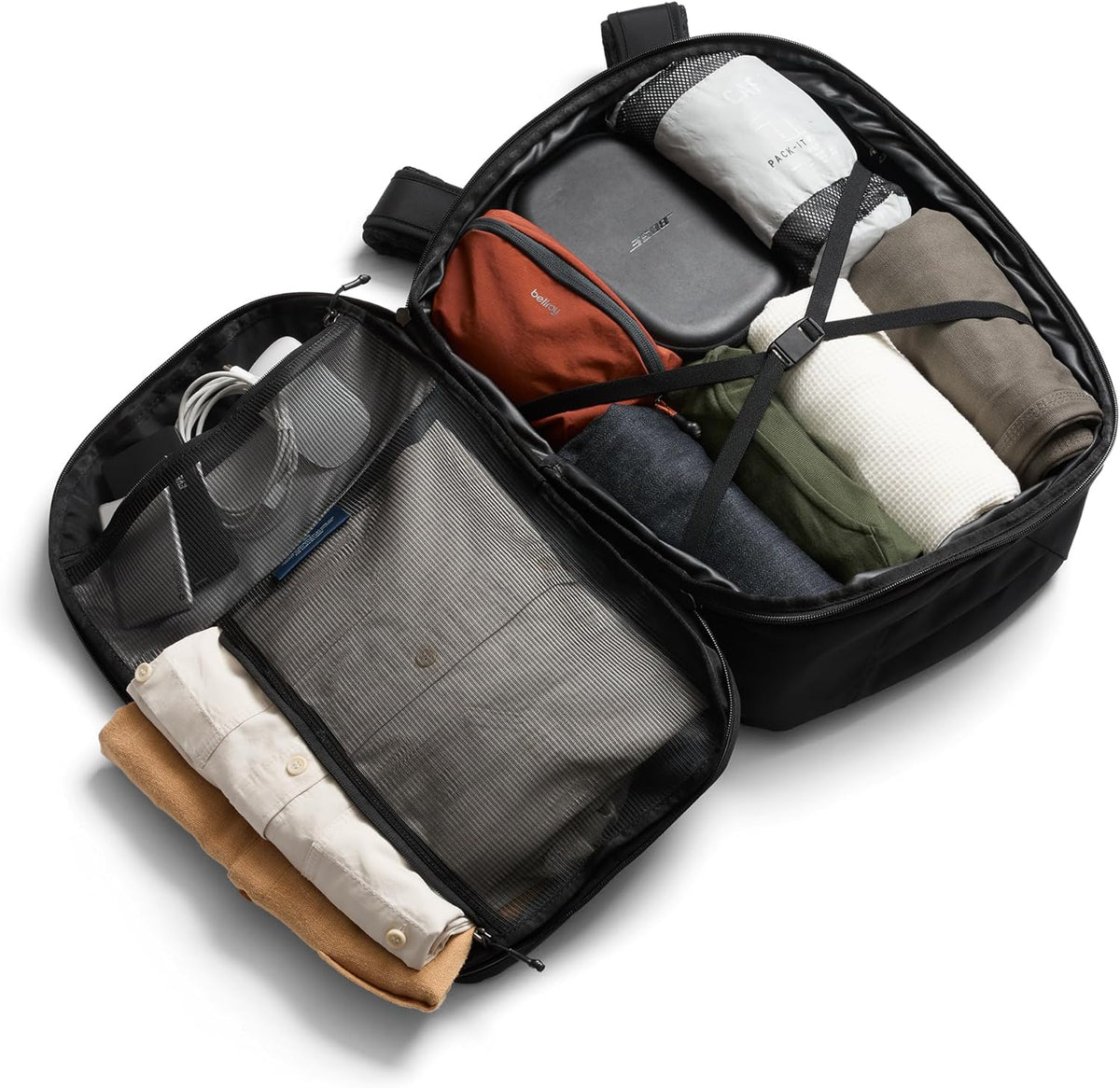 Transit Travel Pack Pro (30–38 liter travel backpack, laptop sleeve, RFID protection zip bottle pocket) - Stone