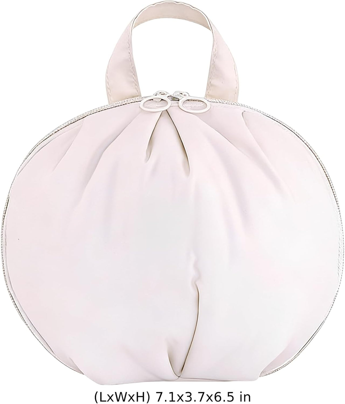 2 Pcs Storage Bags, Cream White Oxford Cloth Round Travel Organizers for Bra Underwear Socks, Large and Medium Suitcase Bags for Short and Long Trips