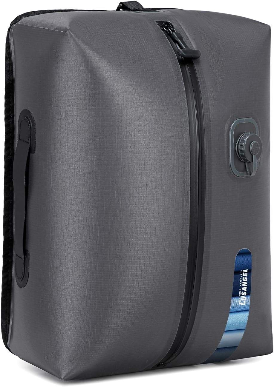 travel vacuum bags with pump,18L with Pump Included,Vacuum Sealed bag for Luggage and Backpacks (Built-in pump bag 1pack)