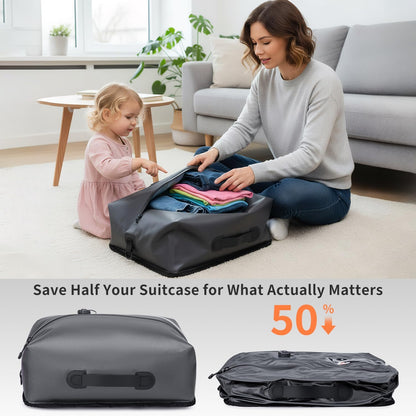 travel vacuum bags with pump,18L with Pump Included,Vacuum Sealed bag for Luggage and Backpacks (Built-in pump bag 1pack)