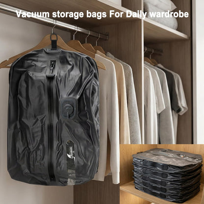 travel vacuum bags with pump,18L with Pump Included,Vacuum Sealed bag for Luggage and Backpacks (Built-in pump bag 1pack)