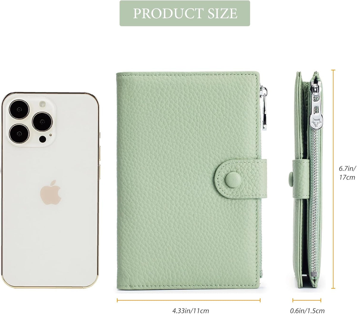 RFID Passport Wallet for Women, Slim Leather Passport Holder for Travel, Compact Travel Wallet with Zippered Coins Pocket and SIM Slots, Ladies Passport Cover