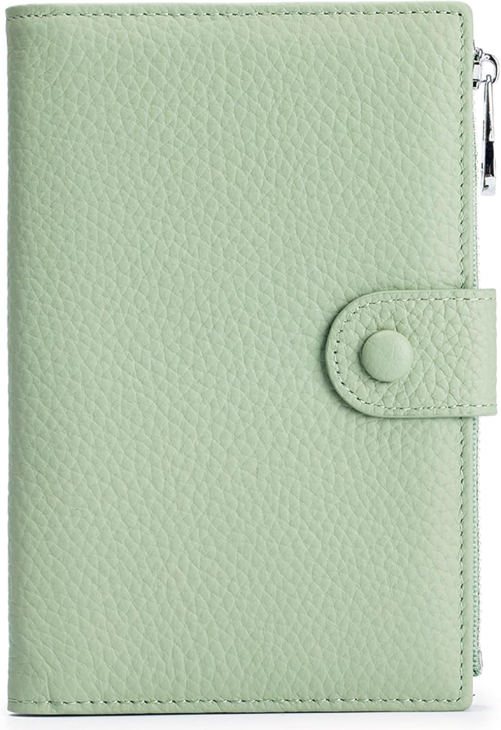RFID Passport Wallet for Women, Slim Leather Passport Holder for Travel, Compact Travel Wallet with Zippered Coins Pocket and SIM Slots, Ladies Passport Cover