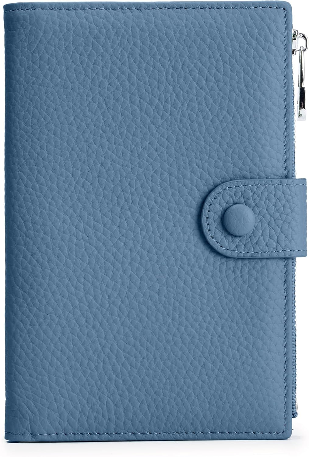 RFID Passport Wallet for Women, Slim Leather Passport Holder for Travel, Compact Travel Wallet with Zippered Coins Pocket and SIM Slots, Ladies Passport Cover