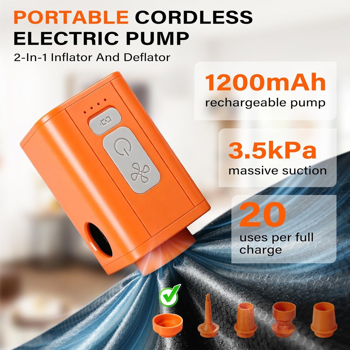 Vacuum Bags for Travel with Pump, 20L Reusable Nylon Vacuum Seal Bags for Clothing Travel, IP68 Waterproof Space Saver Compression Packing Cubes for Carry On Suitcase, Luggage (2 Pack + Pump)