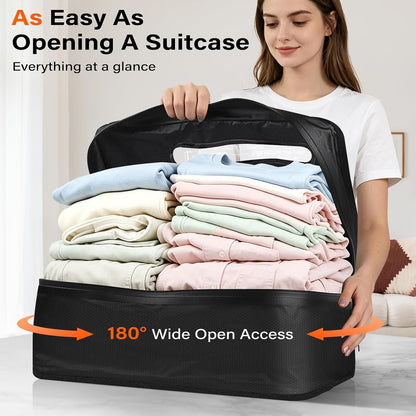 Vacuum Bags for Travel with Pump, 20L Reusable Nylon Vacuum Seal Bags for Clothing Travel, IP68 Waterproof Space Saver Compression Packing Cubes for Carry On Suitcase, Luggage (2 Pack + Pump)