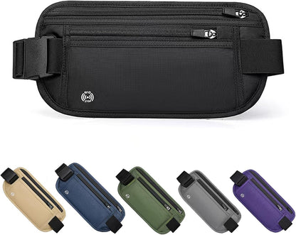 Black Hidden Money Belt for Travel for Men, Waist Wallet Anti Theft, RFID Passport Holder For Travel Men Or Women, Money Pouch, RFID Passport Holder(Black1)