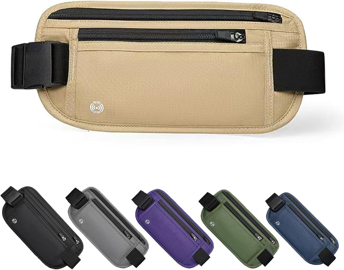 Black Hidden Money Belt for Travel for Men, Waist Wallet Anti Theft, RFID Passport Holder For Travel Men Or Women, Money Pouch, RFID Passport Holder(Black1)