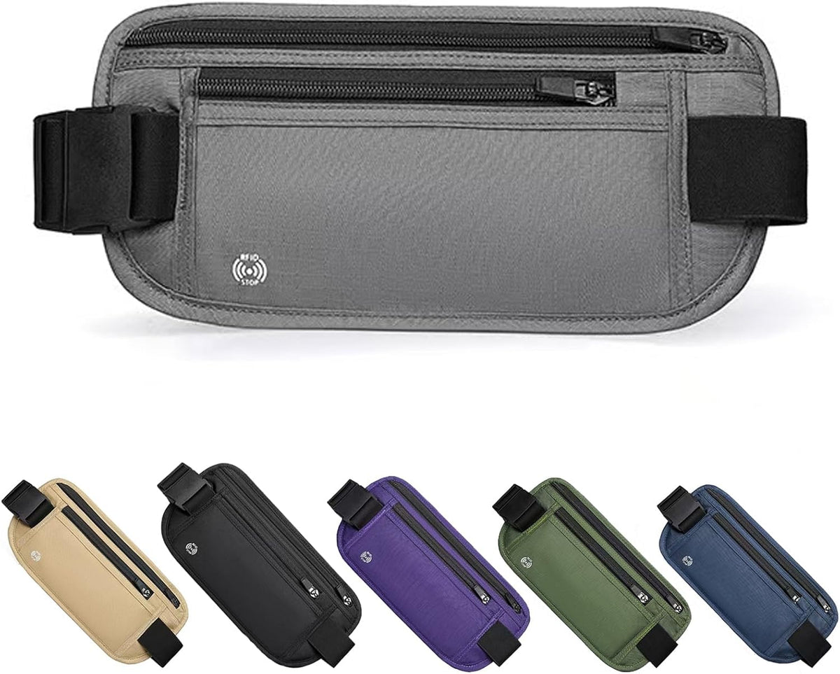 Black Hidden Money Belt for Travel for Men, Waist Wallet Anti Theft, RFID Passport Holder For Travel Men Or Women, Money Pouch, RFID Passport Holder(Black1)