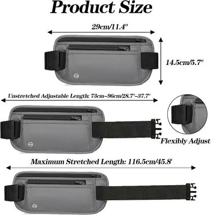 Black Hidden Money Belt for Travel for Men, Waist Wallet Anti Theft, RFID Passport Holder For Travel Men Or Women, Money Pouch, RFID Passport Holder(Black1)