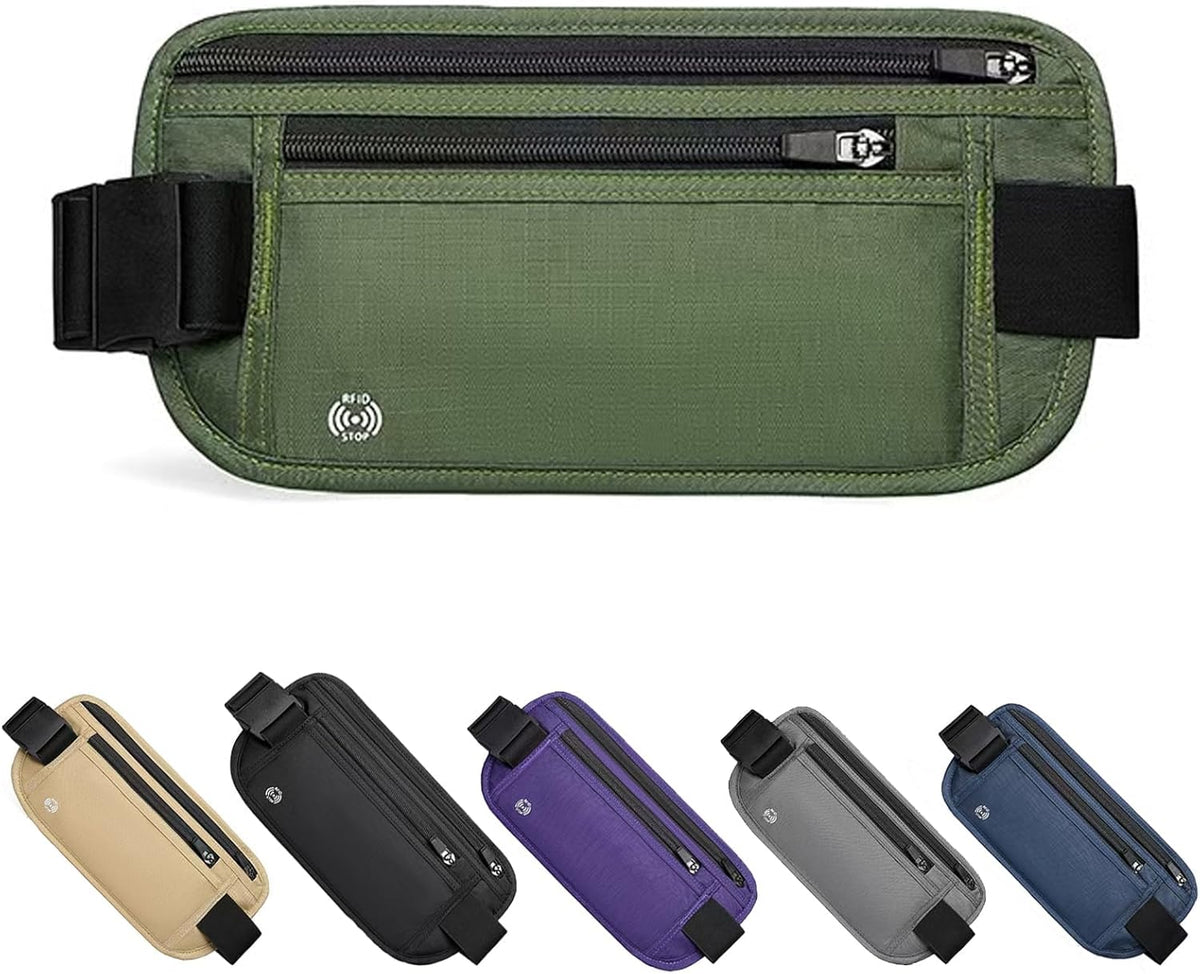 Black Hidden Money Belt for Travel for Men, Waist Wallet Anti Theft, RFID Passport Holder For Travel Men Or Women, Money Pouch, RFID Passport Holder(Black1)