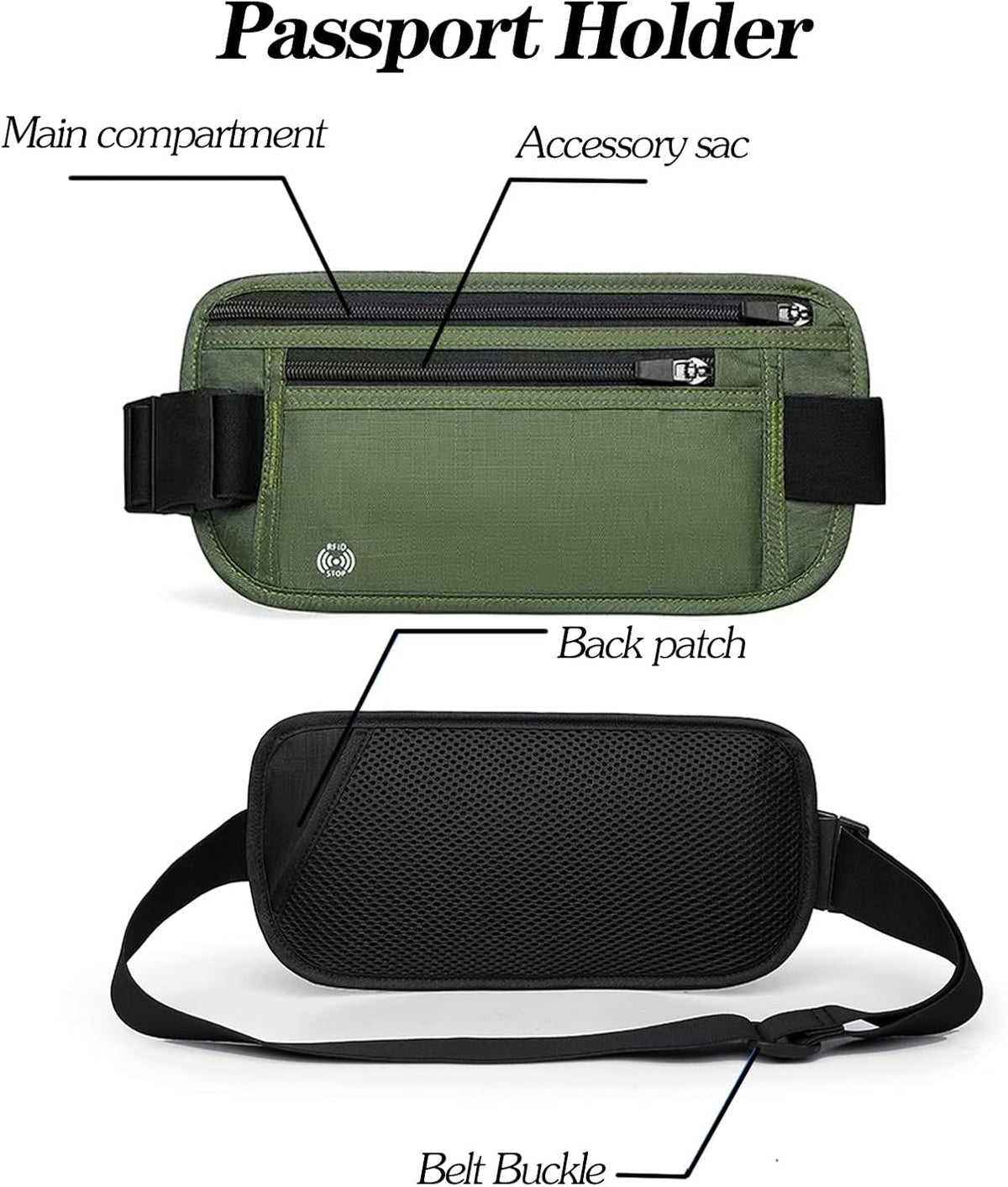 Black Hidden Money Belt for Travel for Men, Waist Wallet Anti Theft, RFID Passport Holder For Travel Men Or Women, Money Pouch, RFID Passport Holder(Black1)