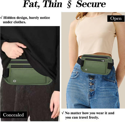 Black Hidden Money Belt for Travel for Men, Waist Wallet Anti Theft, RFID Passport Holder For Travel Men Or Women, Money Pouch, RFID Passport Holder(Black1)