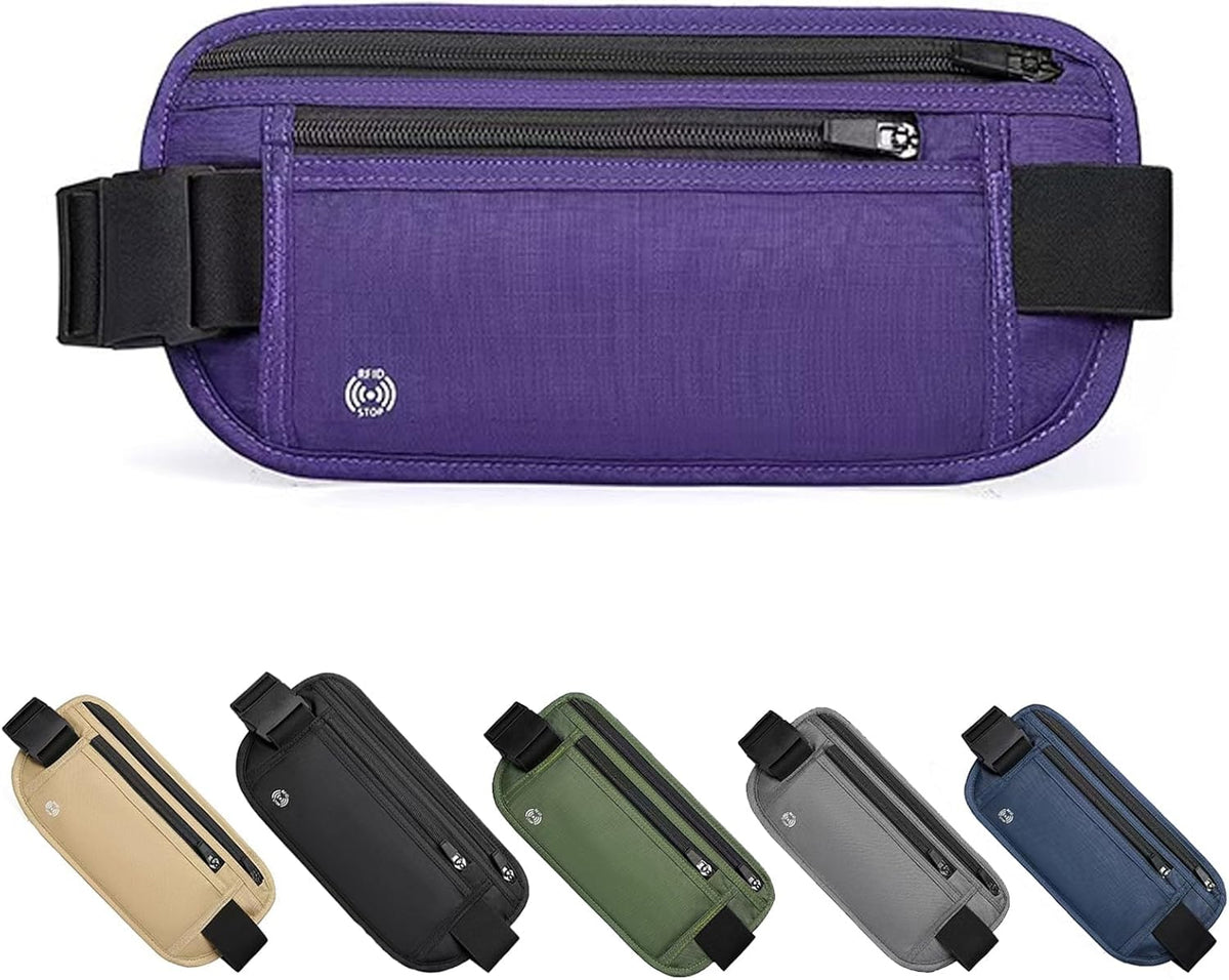 Black Hidden Money Belt for Travel for Men, Waist Wallet Anti Theft, RFID Passport Holder For Travel Men Or Women, Money Pouch, RFID Passport Holder(Black1)