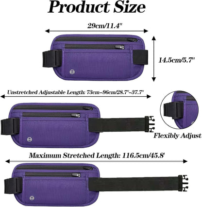 Black Hidden Money Belt for Travel for Men, Waist Wallet Anti Theft, RFID Passport Holder For Travel Men Or Women, Money Pouch, RFID Passport Holder(Black1)