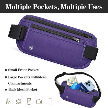 Black Hidden Money Belt for Travel for Men, Waist Wallet Anti Theft, RFID Passport Holder For Travel Men Or Women, Money Pouch, RFID Passport Holder(Black1)