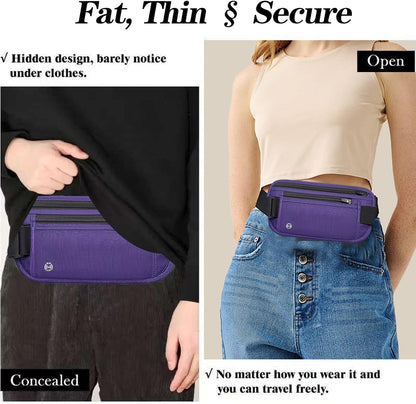 Black Hidden Money Belt for Travel for Men, Waist Wallet Anti Theft, RFID Passport Holder For Travel Men Or Women, Money Pouch, RFID Passport Holder(Black1)