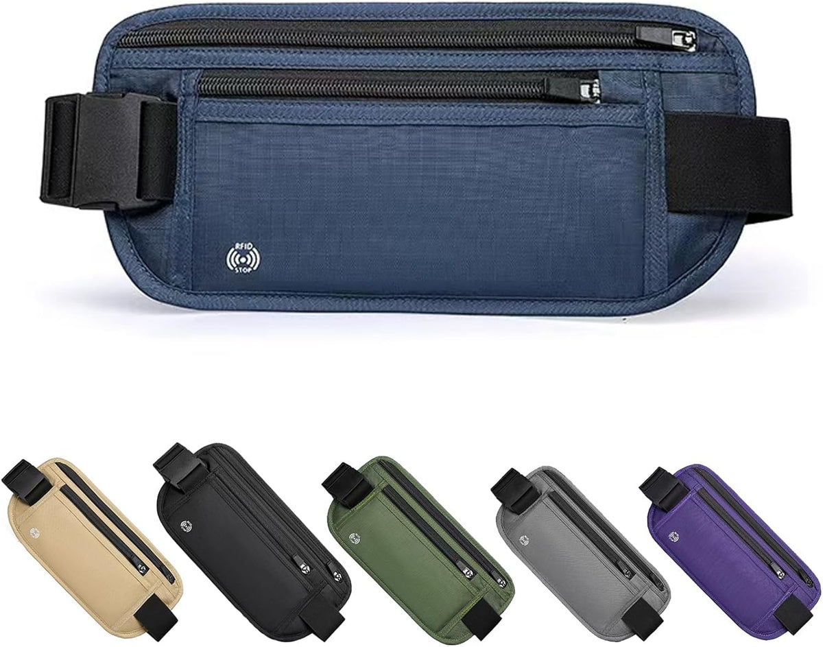 Black Hidden Money Belt for Travel for Men, Waist Wallet Anti Theft, RFID Passport Holder For Travel Men Or Women, Money Pouch, RFID Passport Holder(Black1)
