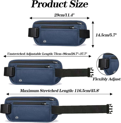 Black Hidden Money Belt for Travel for Men, Waist Wallet Anti Theft, RFID Passport Holder For Travel Men Or Women, Money Pouch, RFID Passport Holder(Black1)