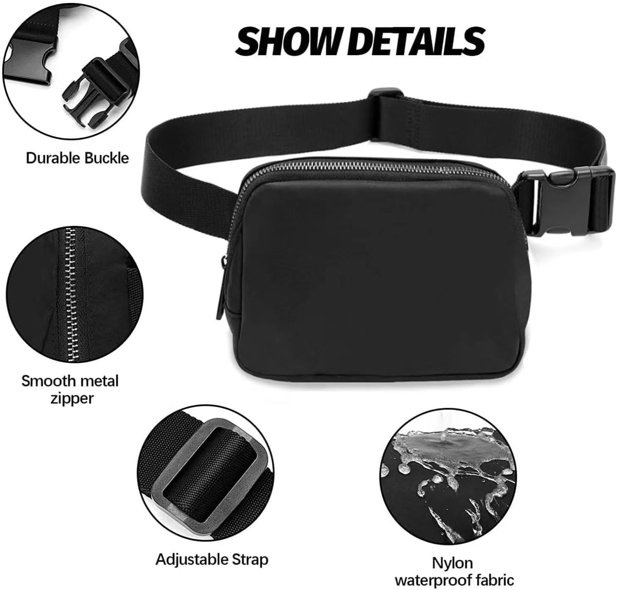 Black Hidden Money Belt for Travel for Men, Waist Wallet Anti Theft, RFID Passport Holder For Travel Men Or Women, Money Pouch, RFID Passport Holder(Black1)