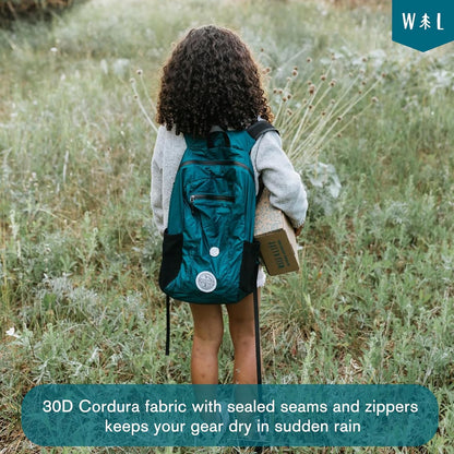 Foldable Packable Backpack 16L, Travel Daypack | Ultralight folds flat when not needed, a 100gm compact carry bag with a zip storage pouch for outings and errands