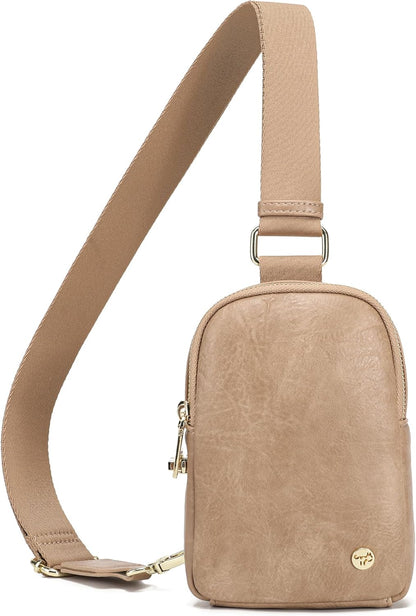 Anti Theft Crossbody Bag for Women, Small RFID Blocking Sling Purse with Zipper Lock for Travel, Vegan Leather