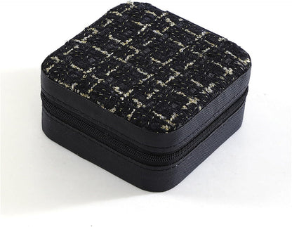 Chic Jewelry Organizer Box for Women, Travel-Friendly Velvet Case with Secure Closure, Multi-Functional Design