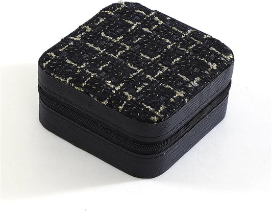 Chic Jewelry Organizer Box for Women, Travel-Friendly Velvet Case with Secure Closure, Multi-Functional Design