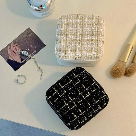 Chic Jewelry Organizer Box for Women, Travel-Friendly Velvet Case with Secure Closure, Multi-Functional Design