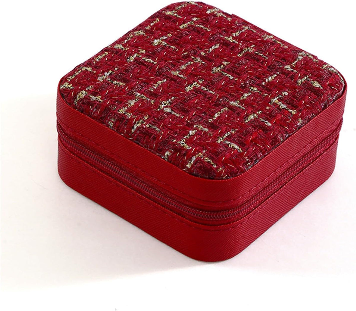 Chic Jewelry Organizer Box for Women, Travel-Friendly Velvet Case with Secure Closure, Multi-Functional Design