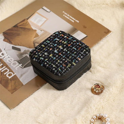 Chic Jewelry Organizer Box for Women, Travel-Friendly Velvet Case with Secure Closure, Multi-Functional Design