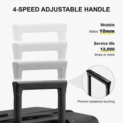 Hard Shell Carry on Luggage Airline Approved, Carry-on Suitcases with Wheels, Lightweight Luminous Textured Hardside Travel Bag with Tsa Lock, 20 Inch, Black