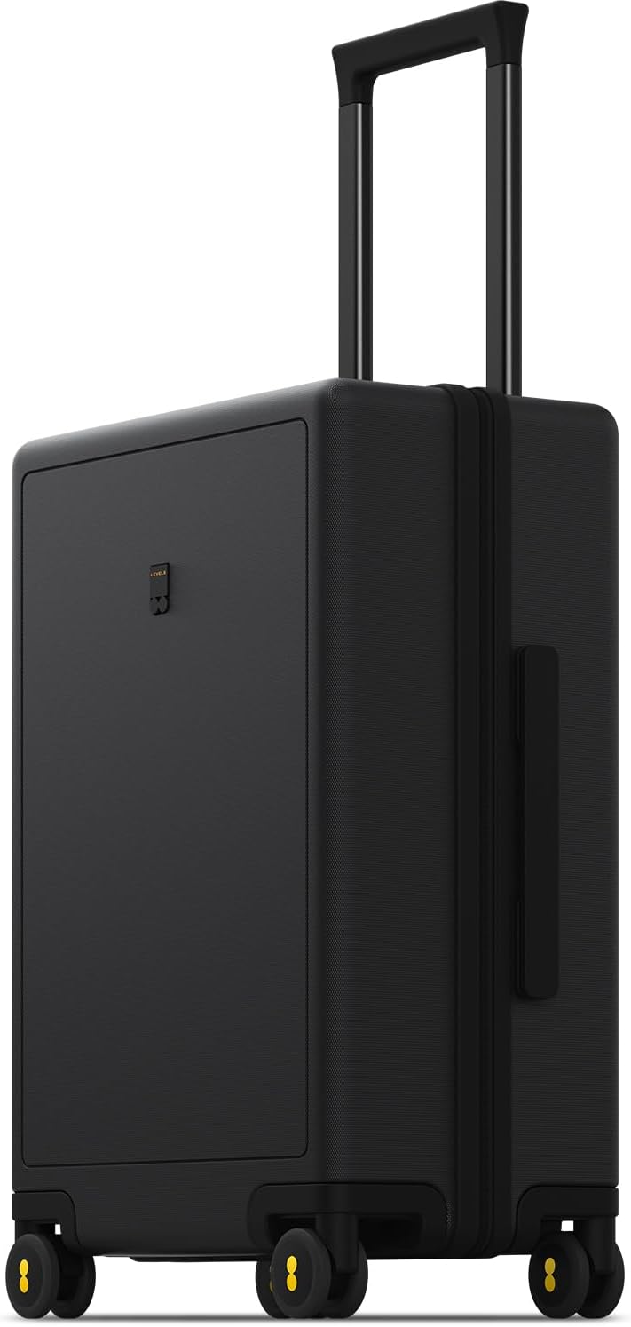Hard Shell Carry on Luggage Airline Approved, Carry-on Suitcases with Wheels, Lightweight Luminous Textured Hardside Travel Bag with Tsa Lock, 20 Inch, Black