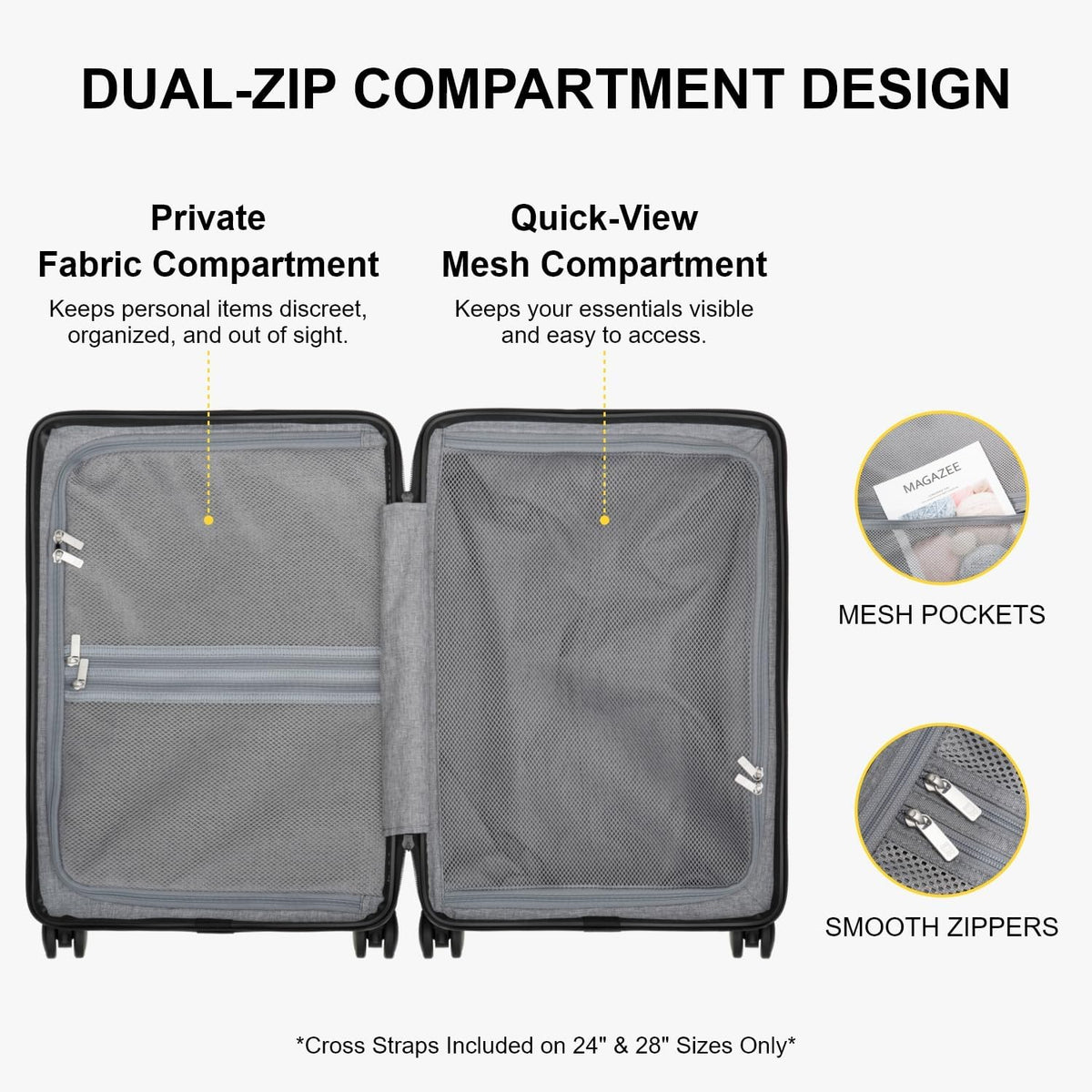 Hard Shell Carry on Luggage Airline Approved, Carry-on Suitcases with Wheels, Lightweight Luminous Textured Hardside Travel Bag with Tsa Lock, 20 Inch, Black