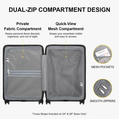 Hard Shell Carry on Luggage Airline Approved, Carry-on Suitcases with Wheels, Lightweight Luminous Textured Hardside Travel Bag with Tsa Lock, 20 Inch, Black