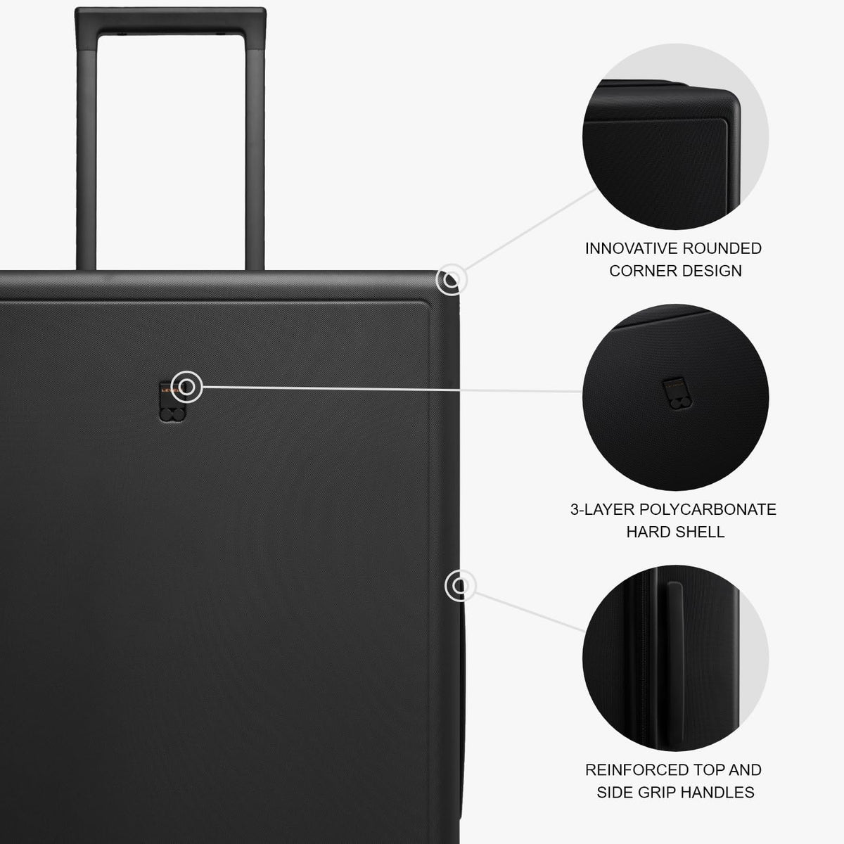 Hard Shell Carry on Luggage Airline Approved, Carry-on Suitcases with Wheels, Lightweight Luminous Textured Hardside Travel Bag with Tsa Lock, 20 Inch, Black