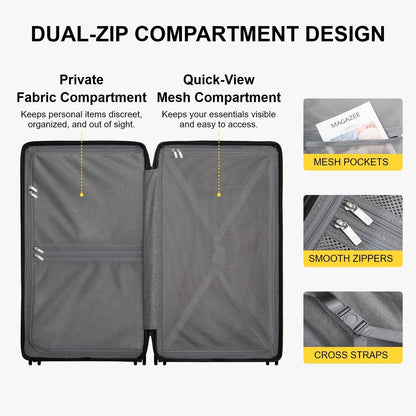 Hard Shell Carry on Luggage Airline Approved, Carry-on Suitcases with Wheels, Lightweight Luminous Textured Hardside Travel Bag with Tsa Lock, 20 Inch, Black