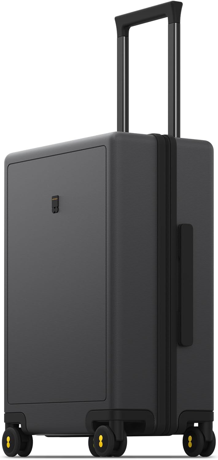 Hard Shell Carry on Luggage Airline Approved, Carry-on Suitcases with Wheels, Lightweight Luminous Textured Hardside Travel Bag with Tsa Lock, 20 Inch, Black