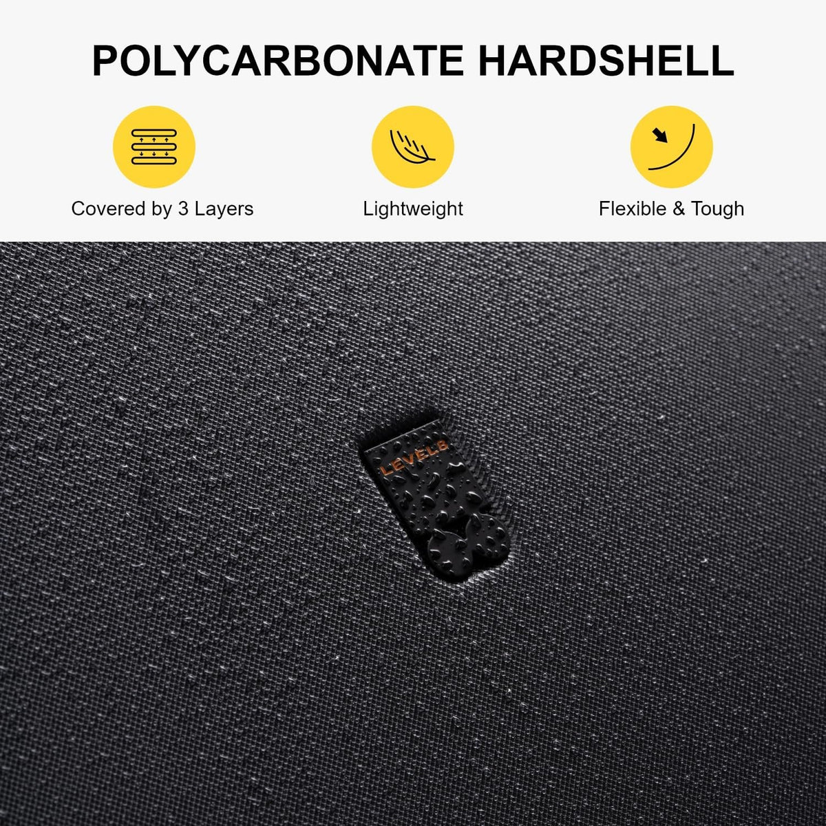 Hard Shell Carry on Luggage Airline Approved, Carry-on Suitcases with Wheels, Lightweight Luminous Textured Hardside Travel Bag with Tsa Lock, 20 Inch, Black