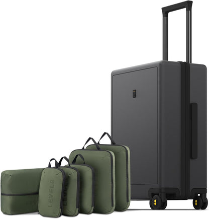 Hard Shell Carry on Luggage Airline Approved, Carry-on Suitcases with Wheels, Lightweight Luminous Textured Hardside Travel Bag with Tsa Lock, 20 Inch, Black