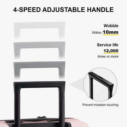 Hard Shell Carry on Luggage Airline Approved, Carry-on Suitcases with Wheels, Lightweight Luminous Textured Hardside Travel Bag with Tsa Lock, 20 Inch, Black