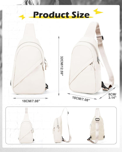 Blue Sling Crossbody Backpack Shoulder Bag for Men Women - Small One Strap Sling Bag Fanny Pack Daypack, Waterproof Nylon Chest Bag for Motorcycle Hiking Travel Gym Sport