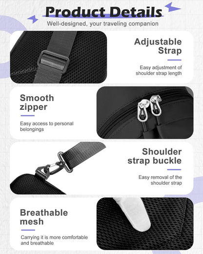 Blue Sling Crossbody Backpack Shoulder Bag for Men Women - Small One Strap Sling Bag Fanny Pack Daypack, Waterproof Nylon Chest Bag for Motorcycle Hiking Travel Gym Sport