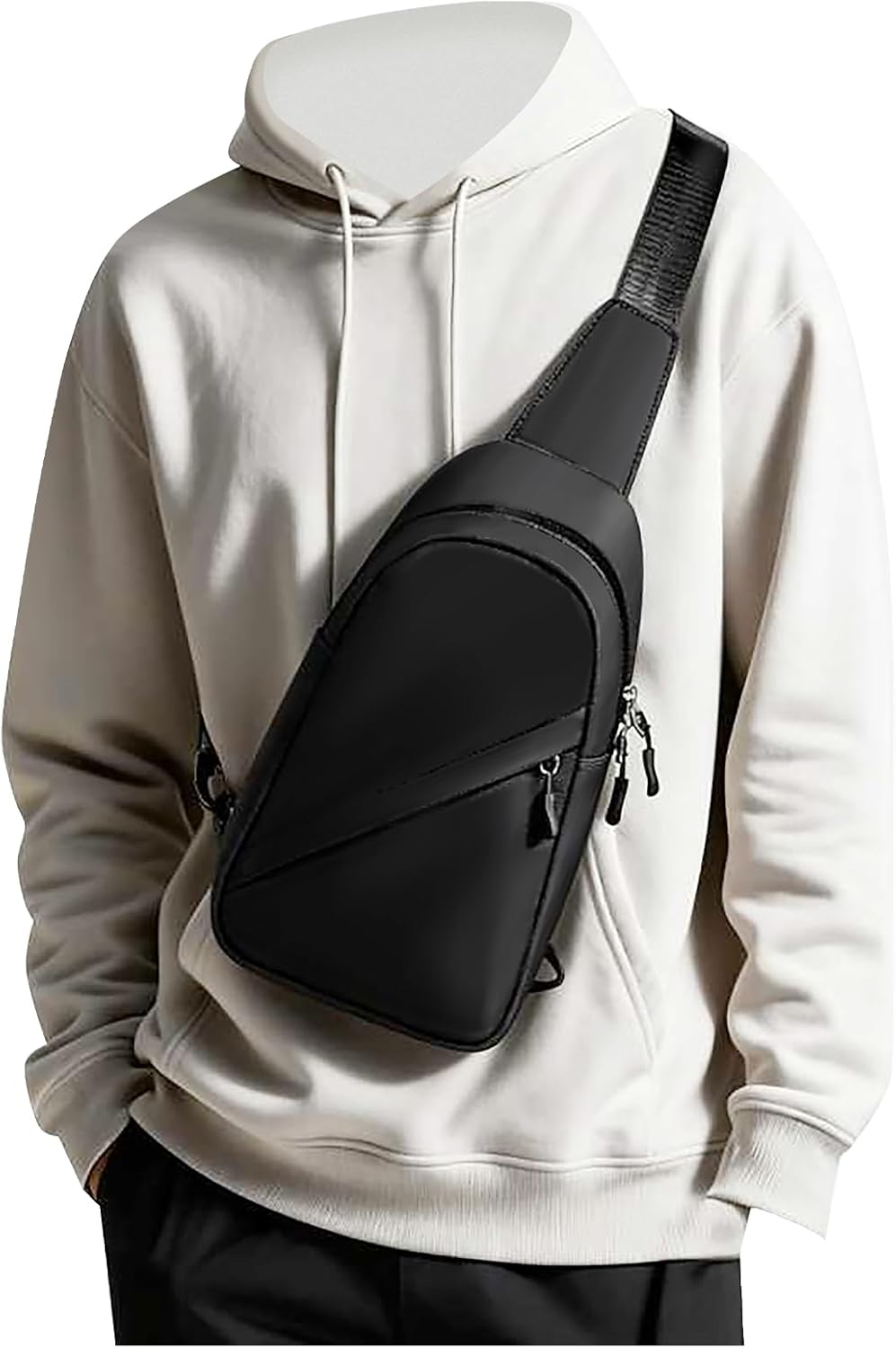 Blue Sling Crossbody Backpack Shoulder Bag for Men Women - Small One Strap Sling Bag Fanny Pack Daypack, Waterproof Nylon Chest Bag for Motorcycle Hiking Travel Gym Sport